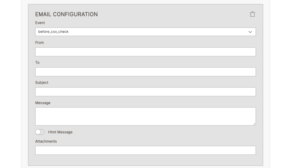 Profile Email Configuration